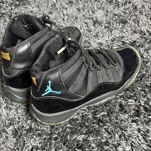 Jordan Black and Blue High-Top Sneakers